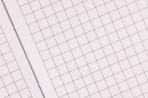 Graph paper notebook blank pages with grid pattern Stock Photos