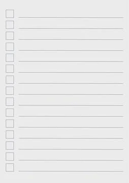Graph paper. Printable To do list with check boxes, checklist, grid paper with Stock Illustration