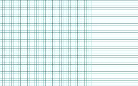 Graph paper. Printable squared grid paper with color horizontal lines. Geometric 스톡 일러스트