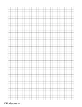 Graph Paper quarter inch squares printable template A4 notebook format. Gra.. Stock Illustration