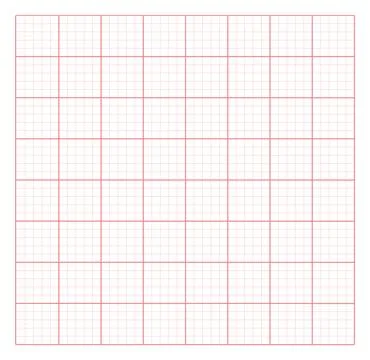 Graph Paper with Red Grid Lines Illustrazione stock