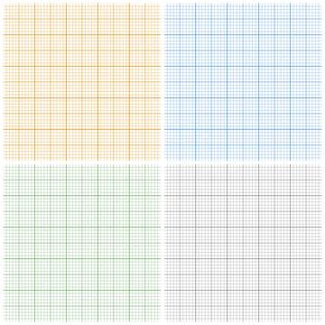 Graph paper sheets with grid. Millimeter paper texture, geometric pattern Stock Illustration