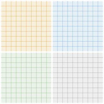 Graph paper sheets with grid. Millimeter paper texture, geometric pattern Illustrazione stock