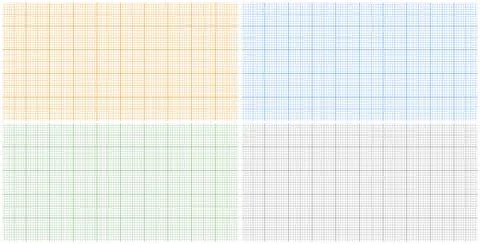 Graph paper sheets with grid. Millimeter paper texture, geometric pattern Illustrazione stock