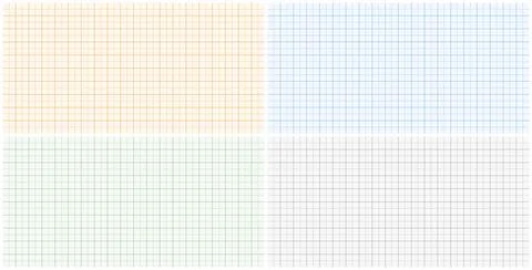 Graph paper sheets with grid. Millimeter paper texture, geometric pattern Illustrazione stock