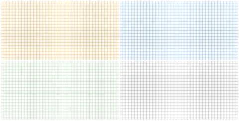 Graph paper sheets with grid. Millimeter paper texture, geometric pattern Illustrazione stock