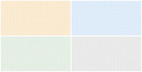 Graph paper sheets with grid. Millimeter paper texture, geometric pattern Illustrazione stock
