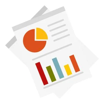 Graph papers icon, flat style Stockillustratie