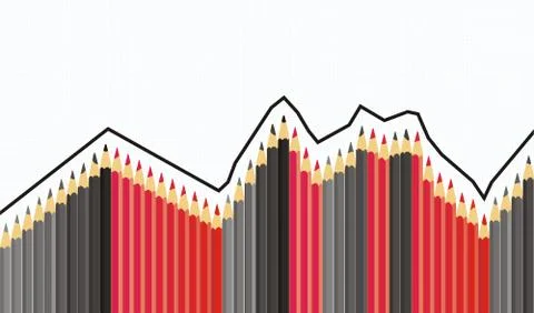 Graph of pencils 스톡 일러스트