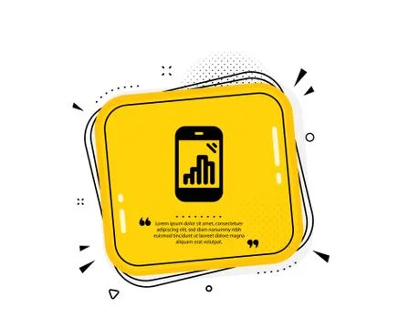 Graph phone icon. Column chart sign. Vector Stock Illustration