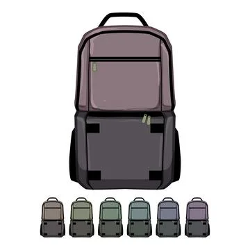 Graph photo camera backpack cartoon vector graphic Stock Illustration