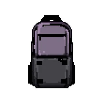 Graph photo camera backpack pixel art vector illustration Stock Illustration