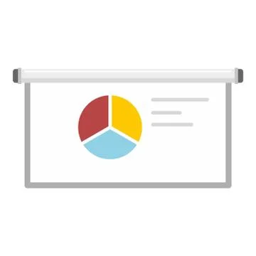 Graph pie banner icon, flat style イラスト素材
