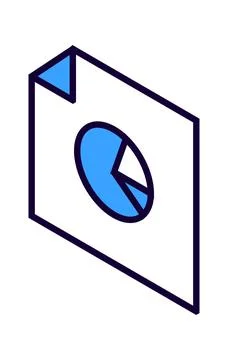 Graph, pie chart isometric vector icon Illustrazione stock