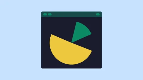 Graph Pie Chart Webpage Line 2d Animation with Alpha Matte Stock Footage 336161504