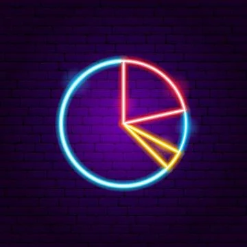 Graph Pie Neon Sign Stock Illustration
