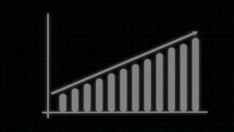 A graph plotting the success of a business. illustration graphics background. Illustrazione stock