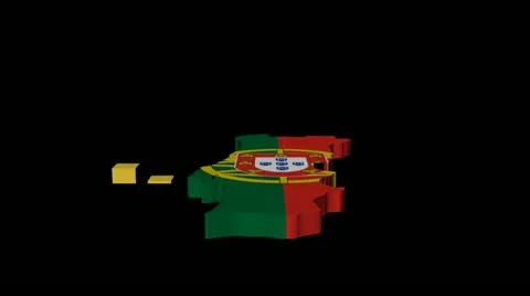 Graph on Portugal map flag animation Stock Footage 12414687