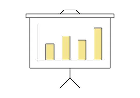 Graph on presentation board icon. Vector illustration. Stock Illustration