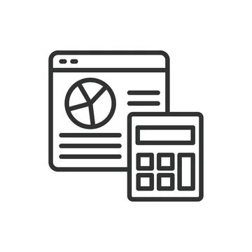 Graph processing icon in line design. Graph, processing, data, analysis 스톡 일러스트