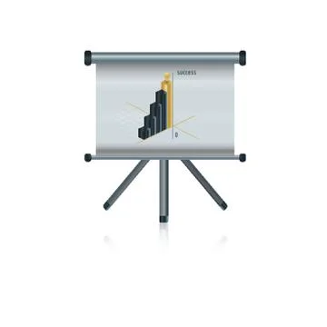 Graph On Projector Screen Stock Illustration