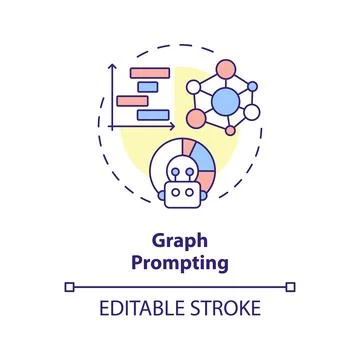 Graph prompting multi color concept icon Stock Illustration