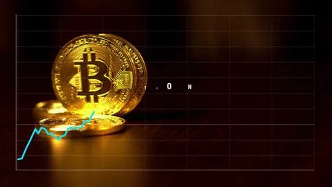 Graph of quotations of bitcoins on the exchange Stock Footage 82170803
