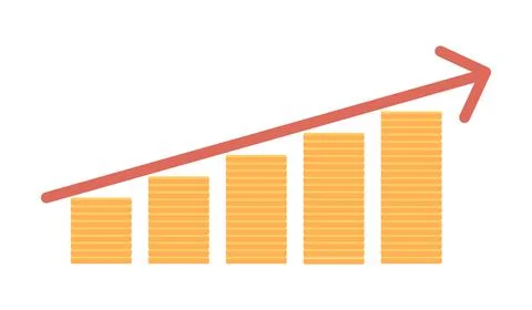 Graph with raising arrow semi flat color vector element Illustrazione stock