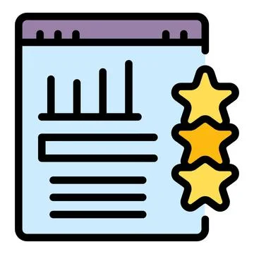 Graph rating icon vector flat Stock Illustration