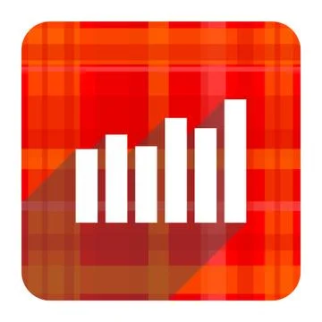 Graph red flat icon isolated. Stock Illustration