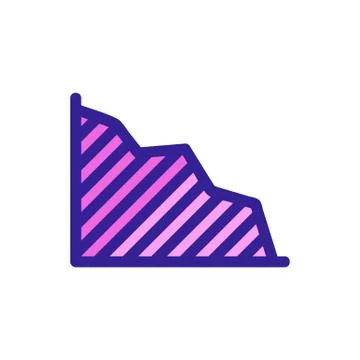 Graph of reducing the indicators of the vector icon. Isolated contour symbol  Illustrazione stock