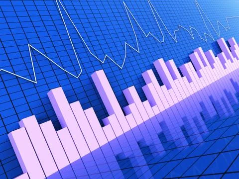 Graph Report Indicating Statistical Graphs And Forecast Illustrazione stock