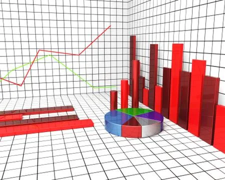 Graph Report Showing Statistical Information And Statistics Stock Illustration