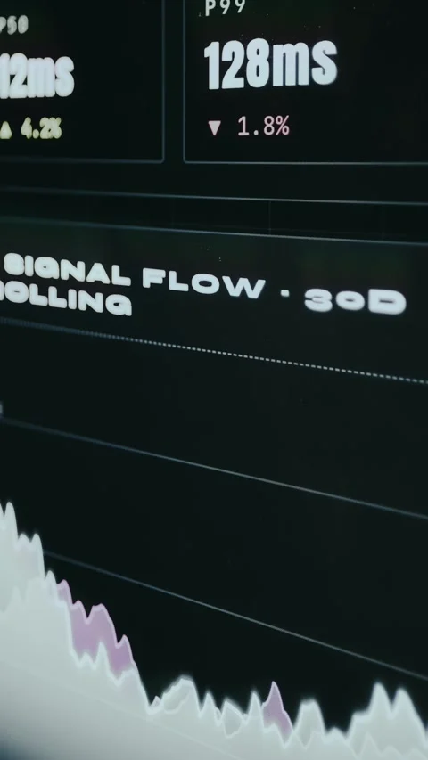 Graph representing a waveform to visualize the Signal Flow Stock Footage 334446802