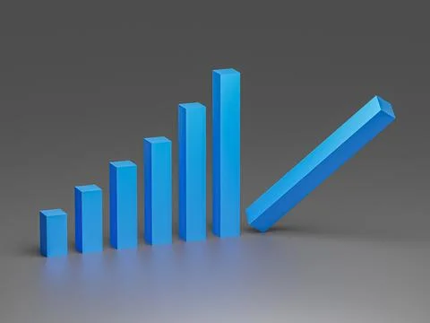 A graph with rising bars symbolizing growth Illustrazione stock