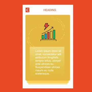 Graph rising mobile vertical banner design design. Vector 스톡 일러스트
