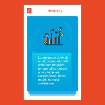 Graph rising  mobile vertical banner design design. Vector Stock Illustration