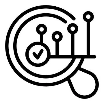 Graph search engine icon, outline style イラスト素材