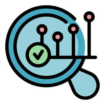 Graph search engine icon vector flat イラスト素材