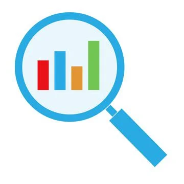 Graph search icon on white background. business analytic sign. finance logo. Stock Illustration