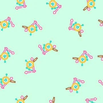 Graph search magnifying glass vector seamless pattern Illustrazione stock