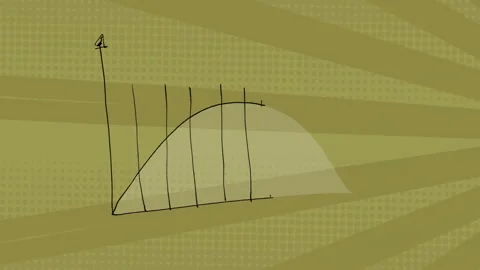Graph with shaded area under curve, math... | Stock Video | Pond5