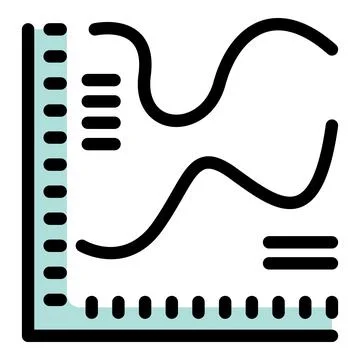 Graph showing data analysis with fluctuating lines and measurement indicators Illustrazione stock