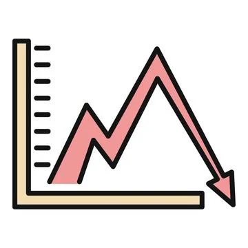Graph showing data decline and economic recession Illustrazione stock