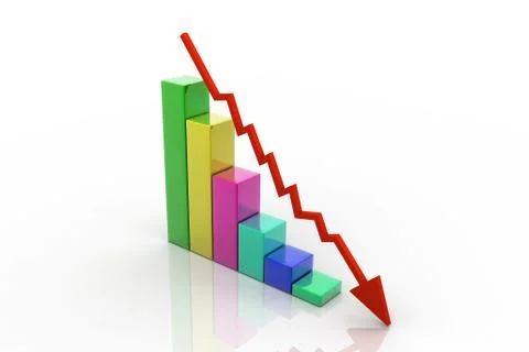 Graph showing decrease in profits Stock Illustration