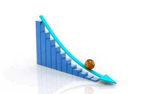 Graph showing decrease in profits Stock Illustration
