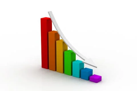 Graph showing decrease in profits Stock Illustration