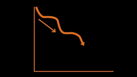 Graph Showing Downward Trend with Arrow Animation Stock Footage 310201168