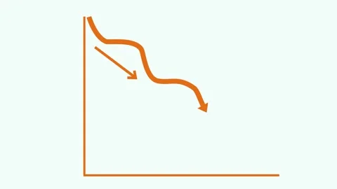 Graph Showing Downward Trend with Arrow Animation Stock Footage 310201220
