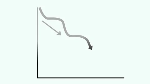 Graph Showing Downward Trend with Arrow Animation Stock Footage 310201237